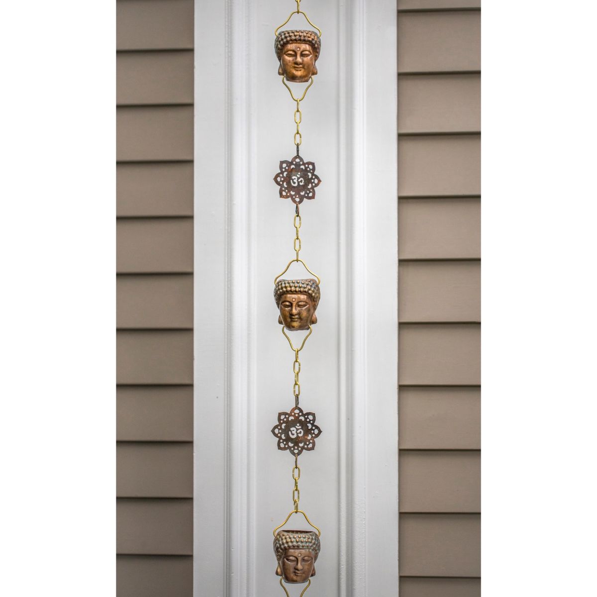 Buddha Verdigris Copper Rain Chain 8.5 ft.